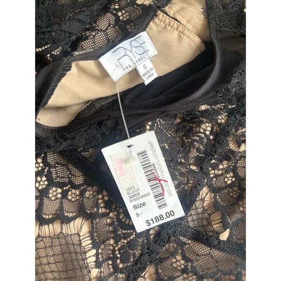 RYSE The Label Samson Nude Black Lace Dress Mesh Long Sleeve Bodycon Formal - Picture 11 of 11